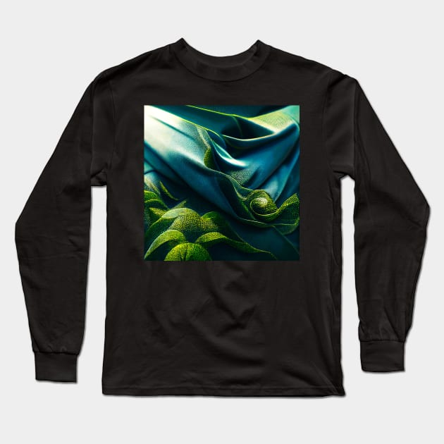 suede fabric pattern green Long Sleeve T-Shirt by heartyARTworks